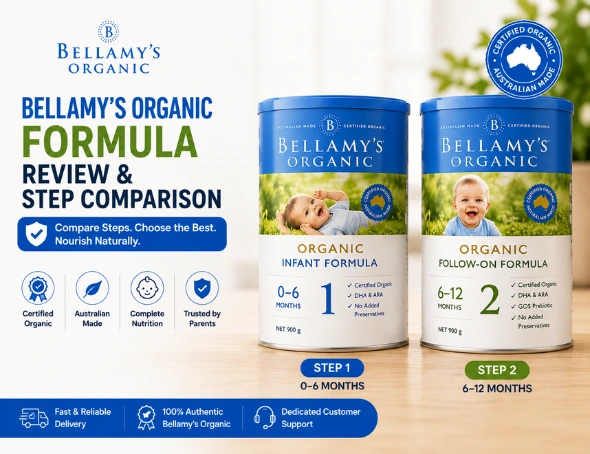 Bellamy’s Organic Formula Review & Step Comparison: Step 1, Step 2, Step 3 and Step 4