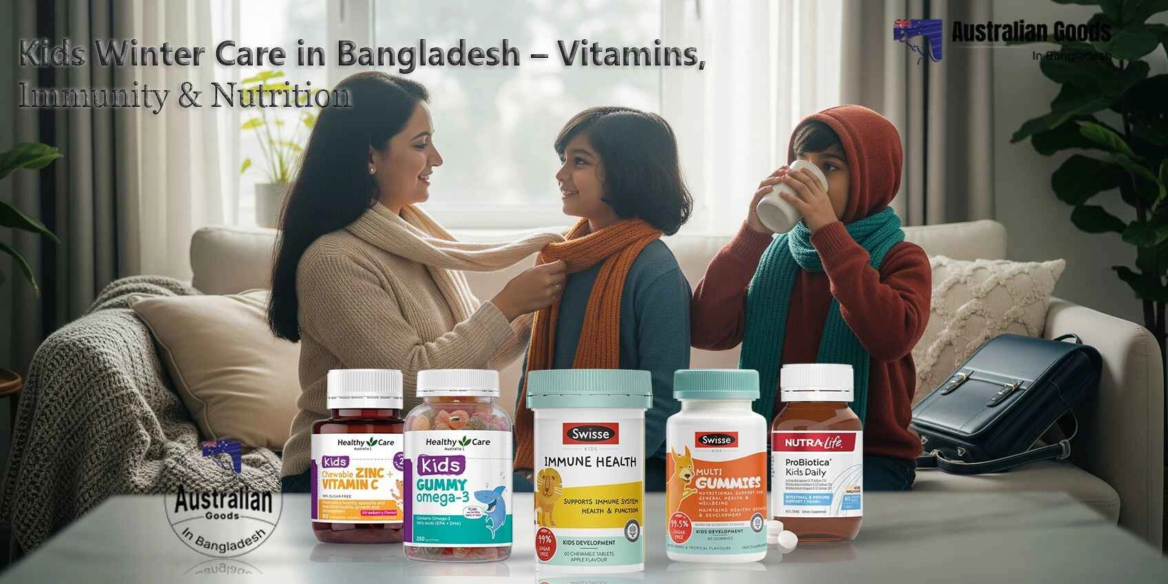 Happy Bangladeshi kids staying warm and healthy in winter