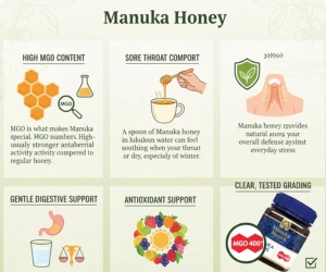 Manuka honey in jar highlighting MGO strength
