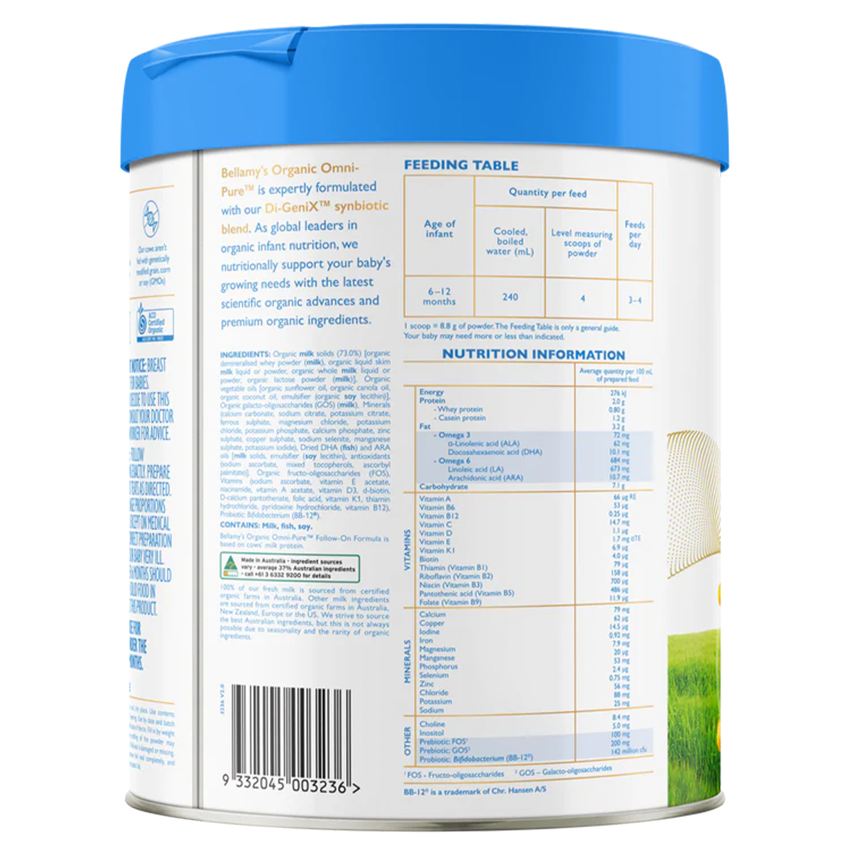 Bellamy’s Organic Omni-Pure Follow-On Formula Step 2 (6-12 Months)
