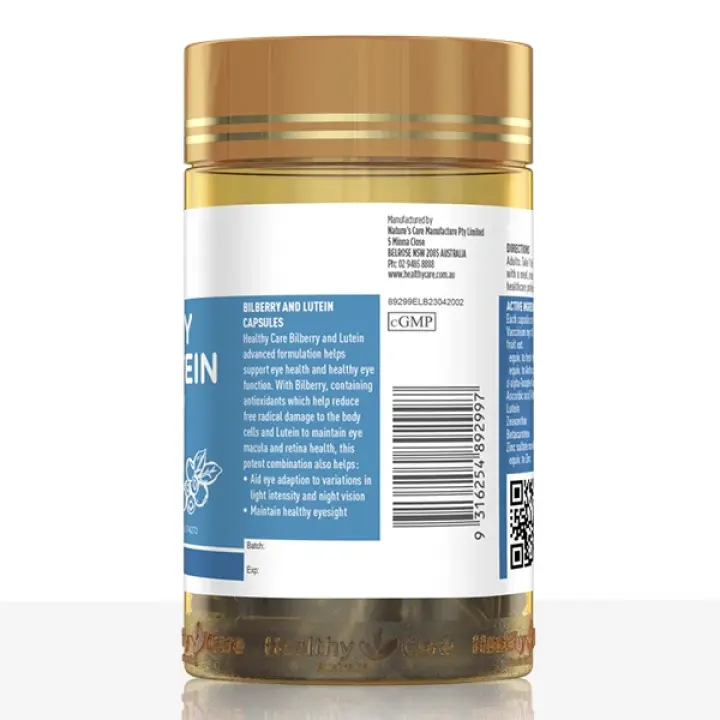 Bilberry and Lutein - 120 Capsules