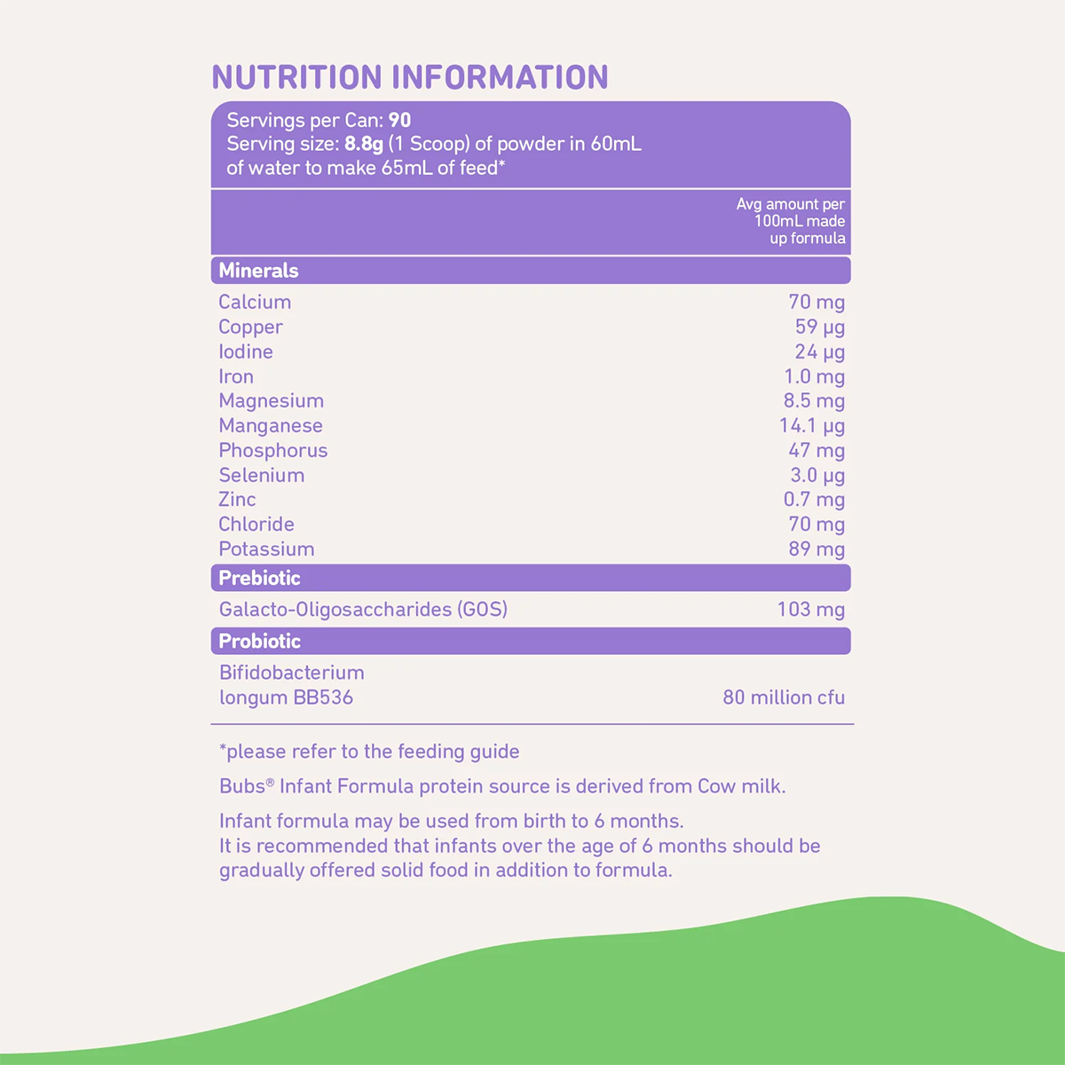 Bubs Organic® Grass Fed Infant Formula Stage 1