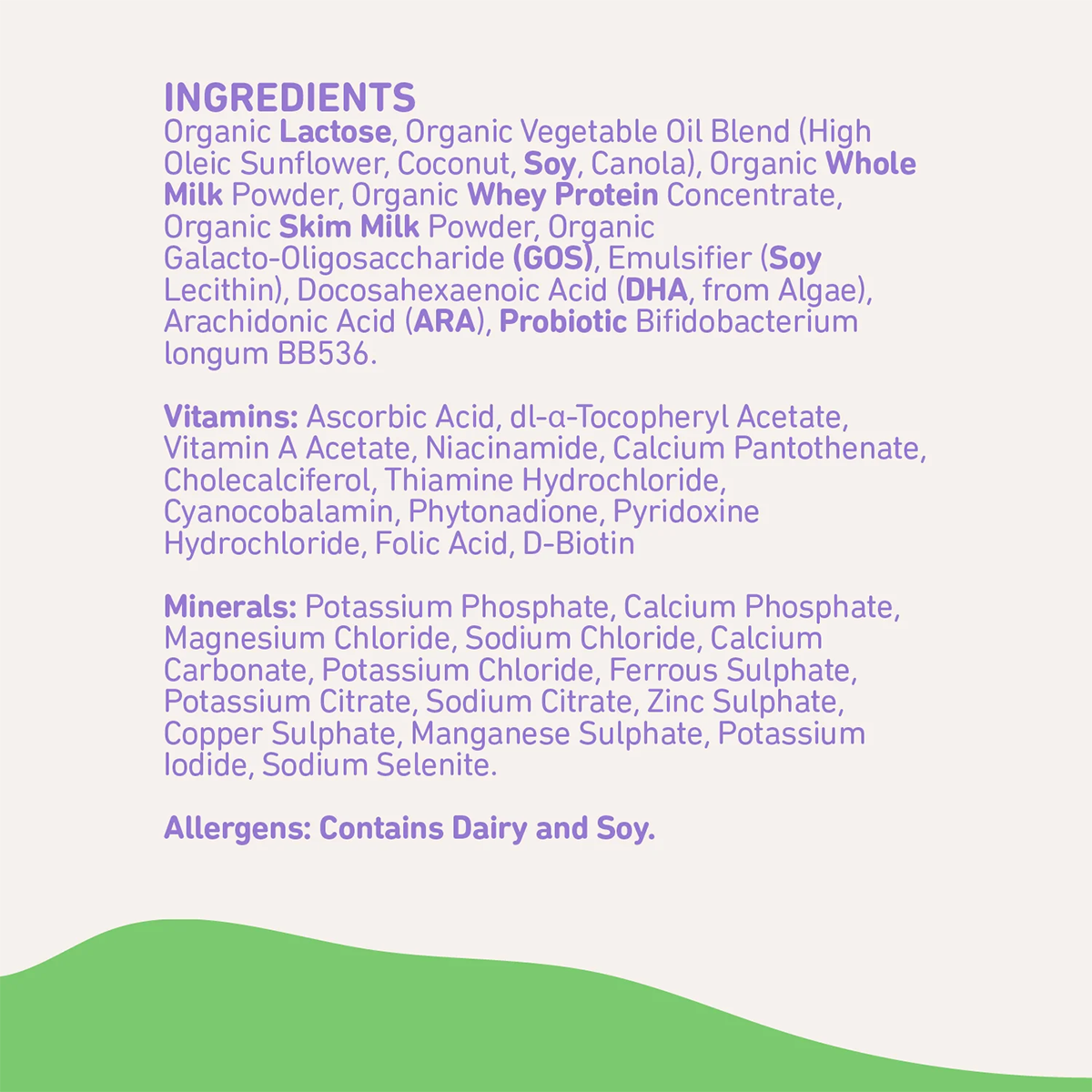 Bubs Organic® Grass Fed Infant Formula Stage 1