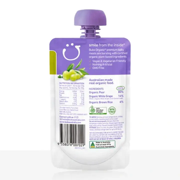 Organic Pear and White Grape