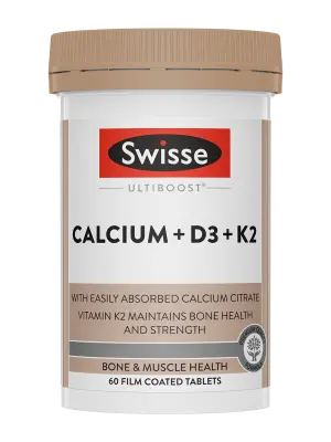 Swisse Ultiboost Calcium + D3 + K2 - 60 Tablets