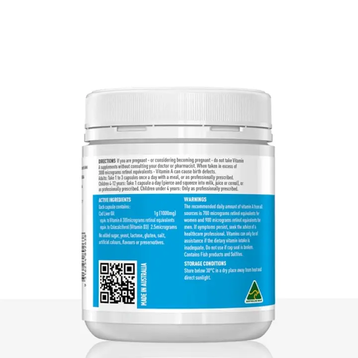 Cod Liver Oil 1000mg 200 Capsules