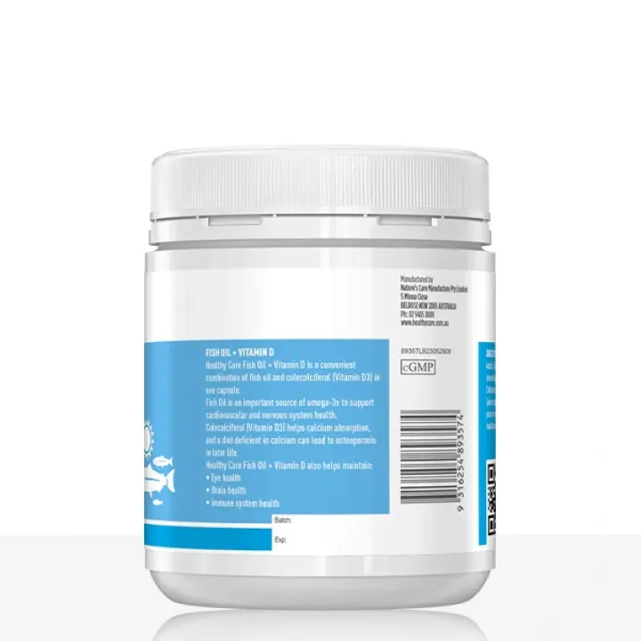 Fish Oil + Vitamin D - 200 Capsules