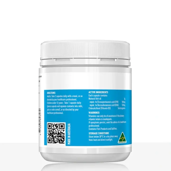 Fish Oil + Vitamin D - 200 Capsules