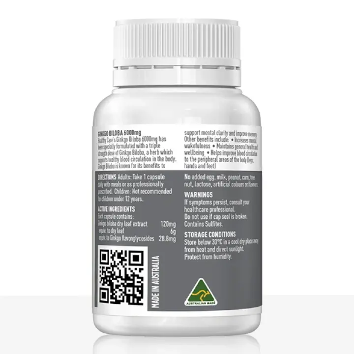 Ginkgo Biloba 6000mg 60 Capsules