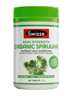 Swisse High Strength Organic Spirulina - 200 Tablets