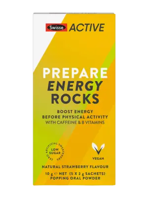 Swisse Active Prepare Energy Rocks - 5 x 2g Oral Popping Powder Sachets