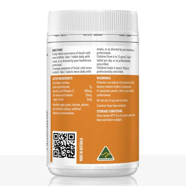 Super Lysine Cold Sore Relief 100 Tablets