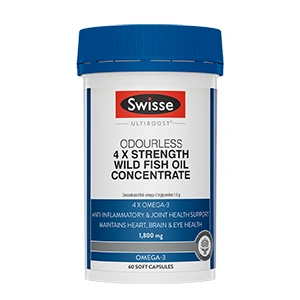 Swisse Ultiboost Odourless 4 x Strength Wild Fish Oil Concentrate