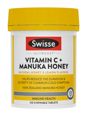 Swisse Ultiboost Vitamin C + Manuka Honey - 120 Chewable Tablets